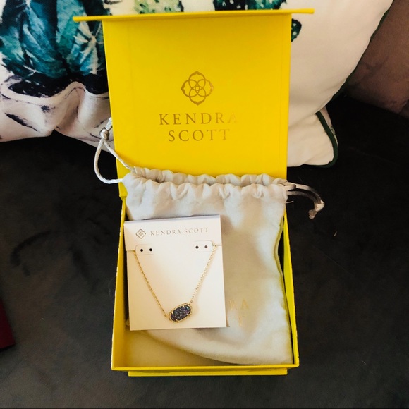 Kendra Scott Rainbow Druzy & Gold Necklace NIB - Picture 2 of 4